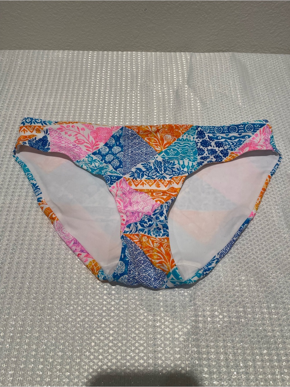 Freya Women’s Multicolor Patchwork Bikini Bottoms - NWOT - Small
